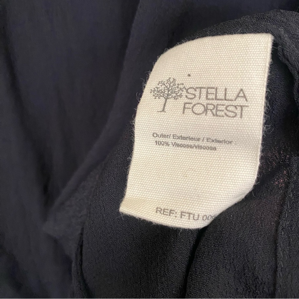 Stella Forest Womens Black Embroidered Blouse Shark Bite Hem Poncho EU Size 36 - Picture 9 of 10